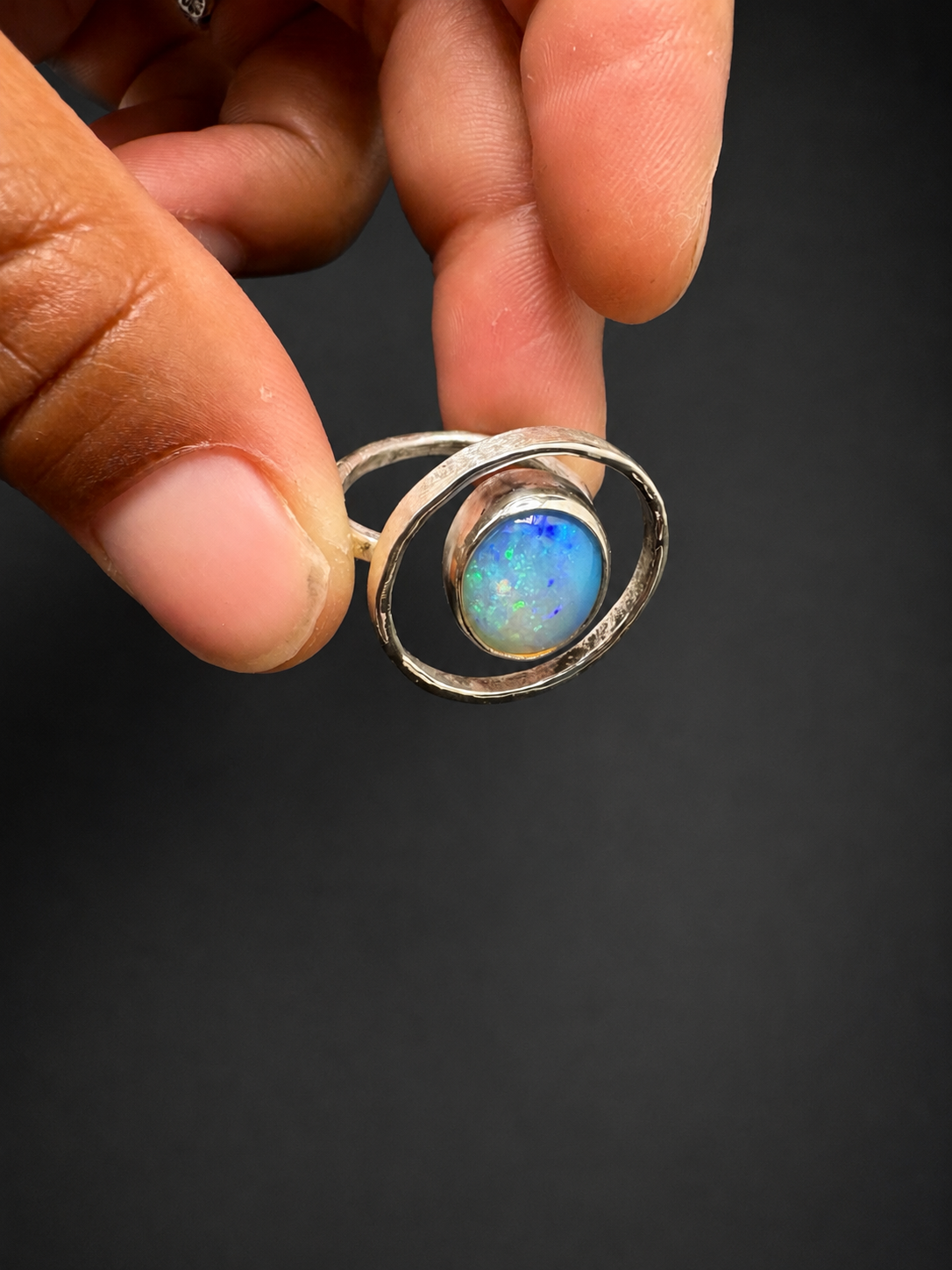 Aurora Crystal Opal Ring: S 7-8
