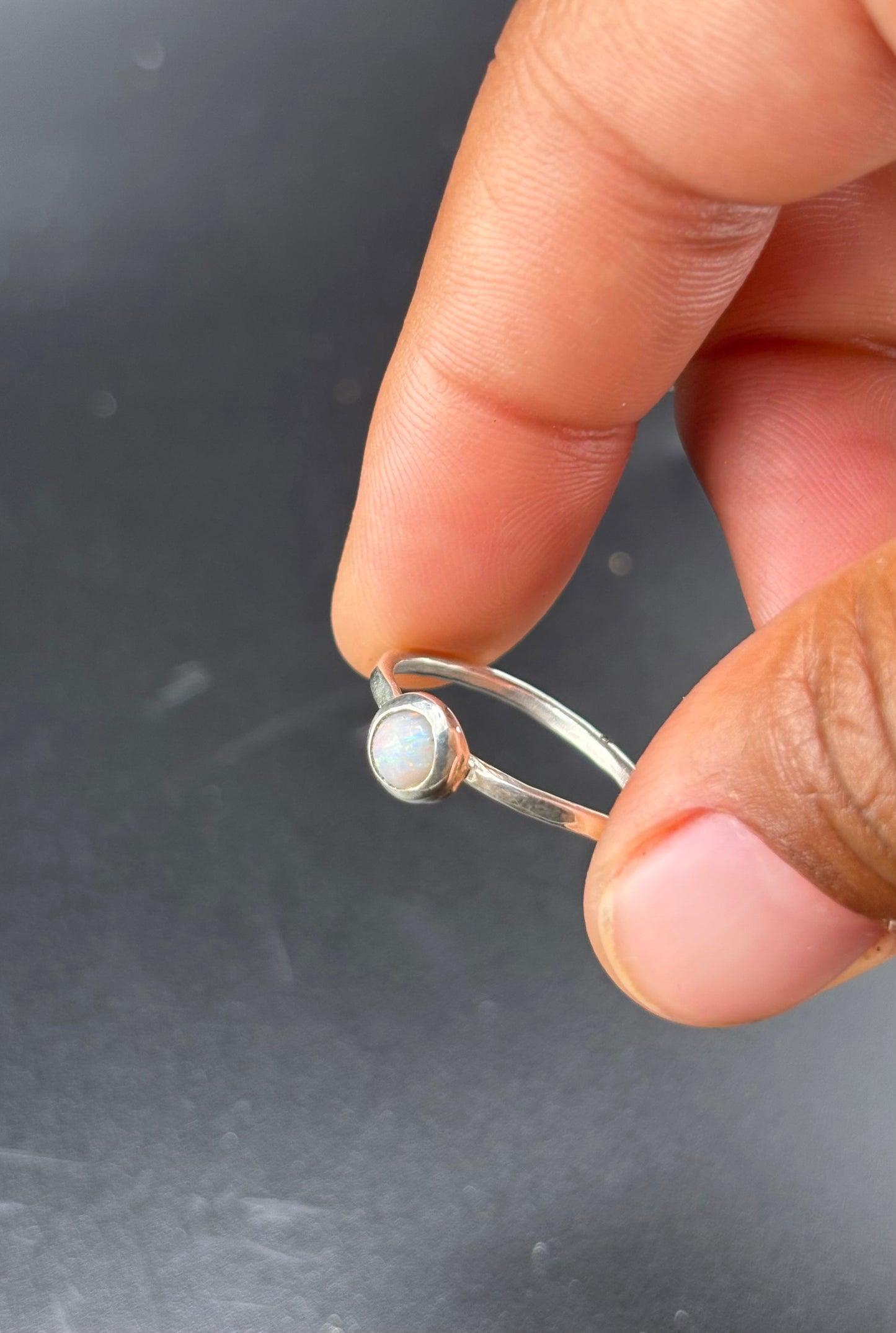 Aussie Fire Opal Ring: S 7.5