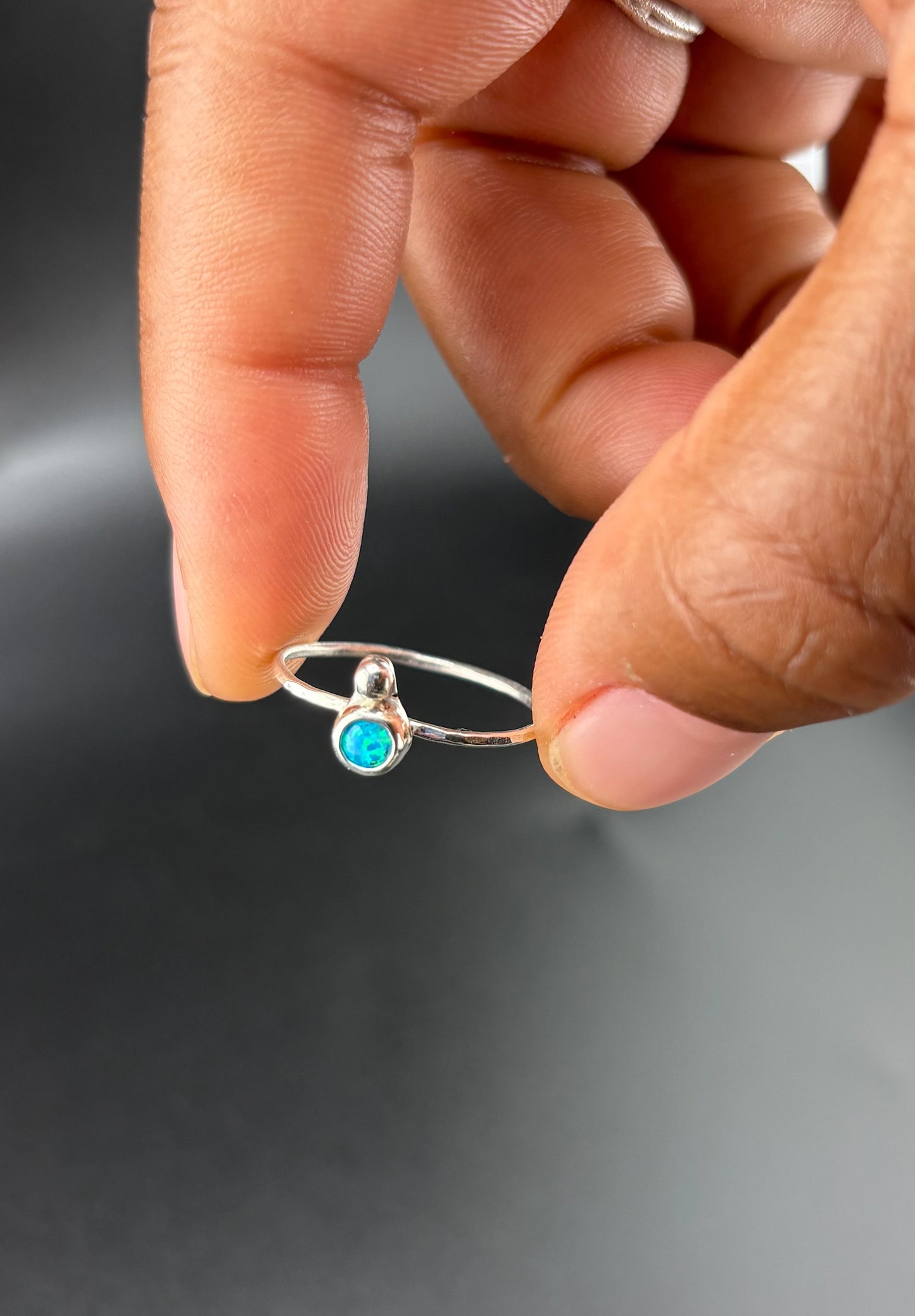 Blue Fire Opal ring: S 8