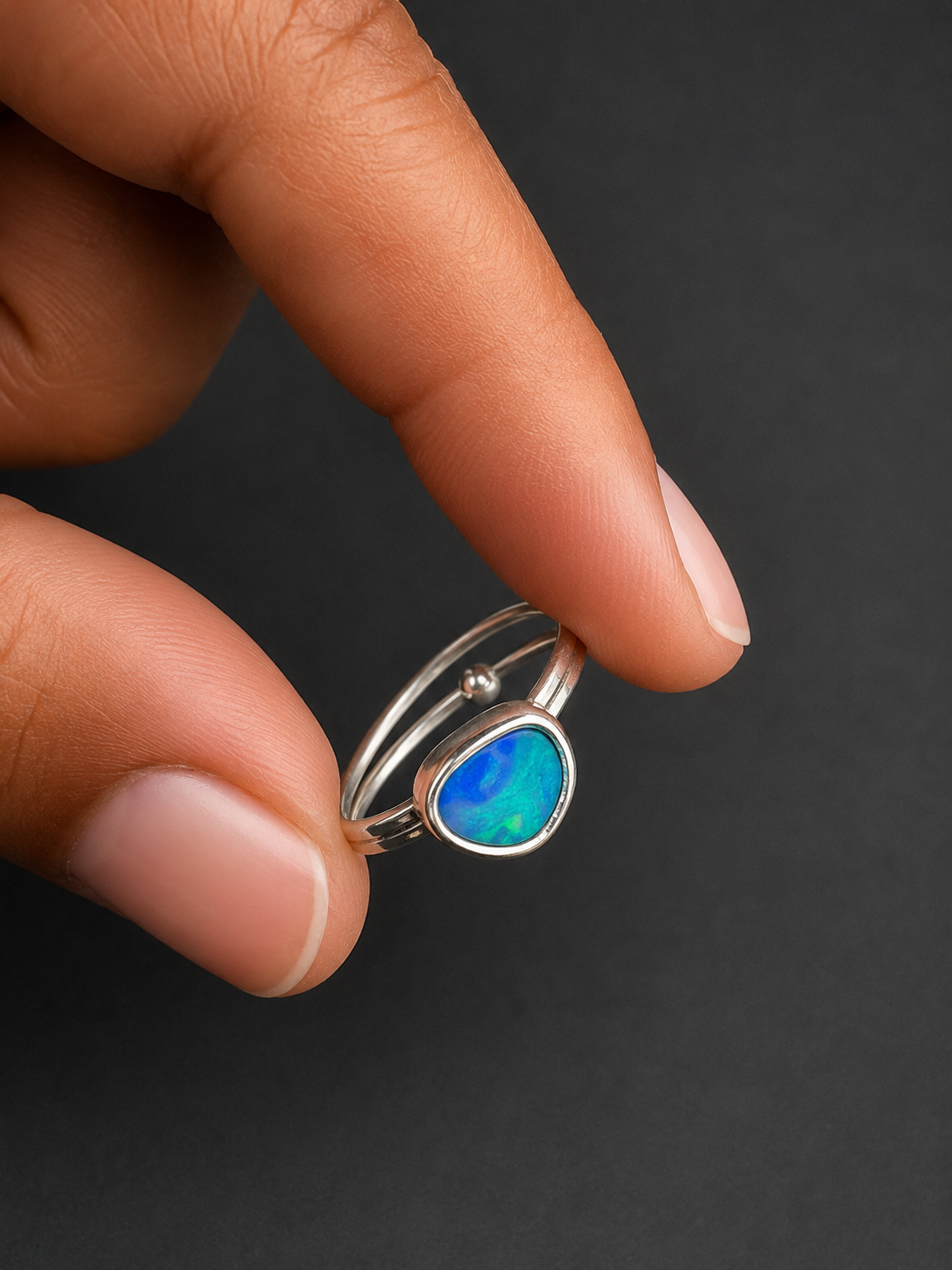 Fire Opal Fidget Ring| S 6