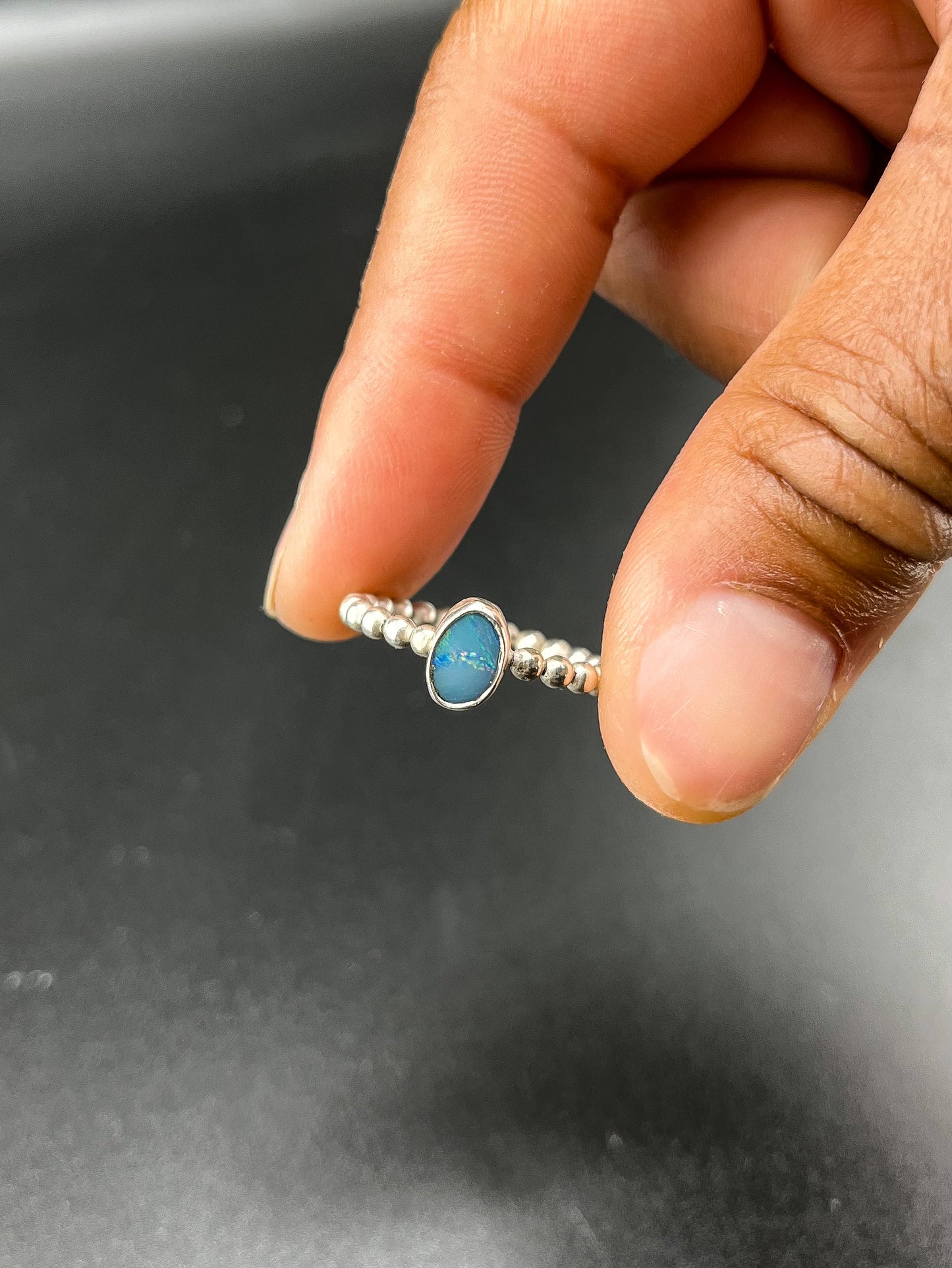 Blue opal Ring: Size 8