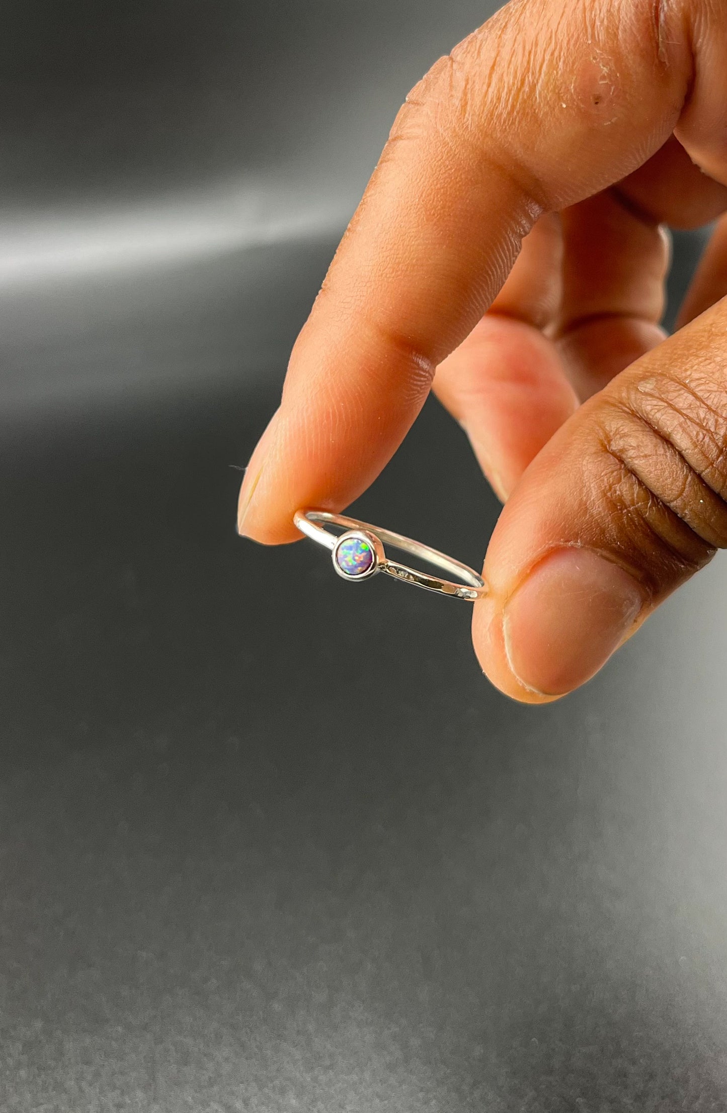 Purple Opal Stacking Ring: Size 8