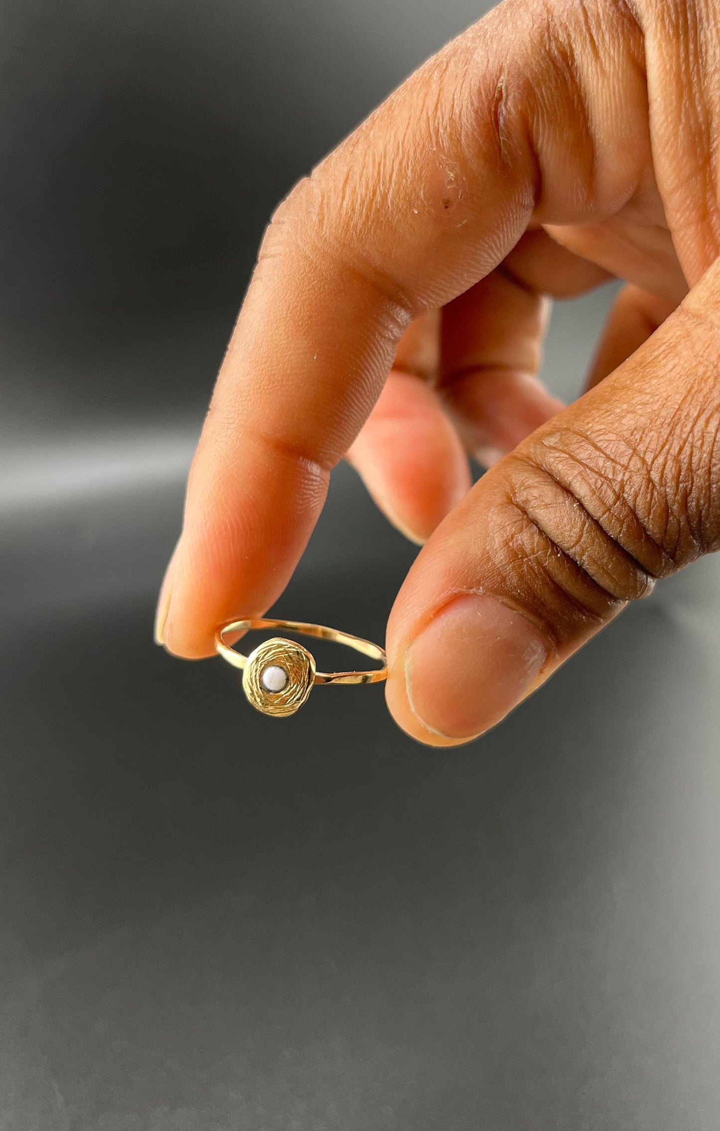 Solid Gold Opal Ring: Size 6.5