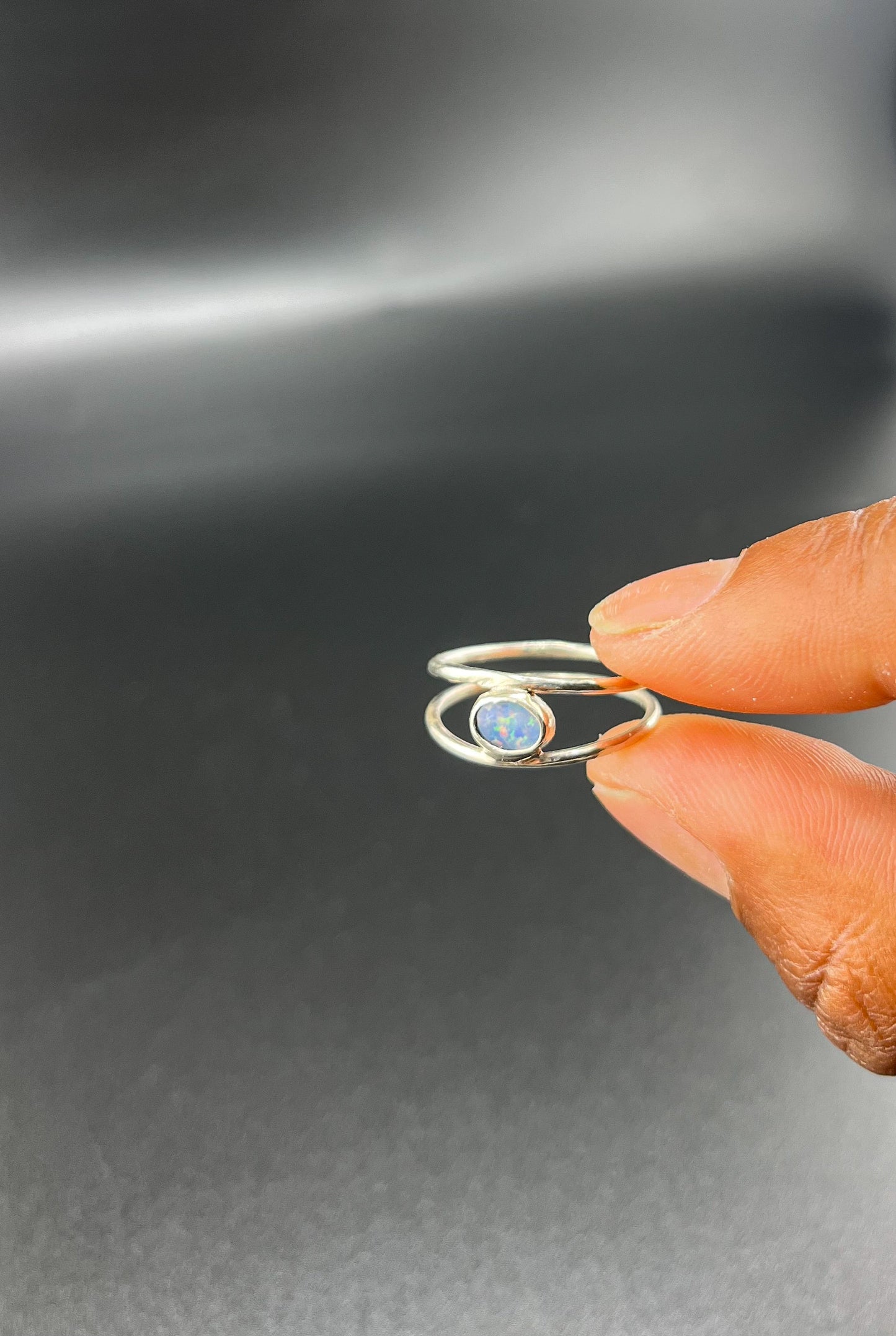 Double Band Opal Ring: Size 7