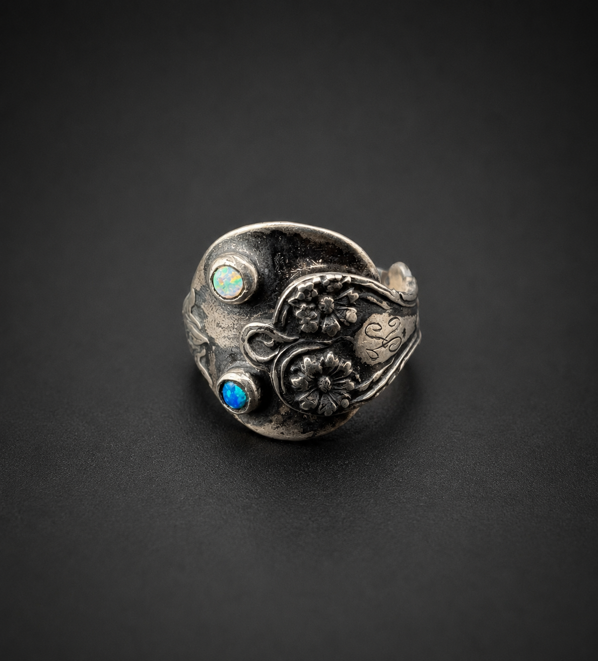 Vintage Victorian Salt Spoon Ring: S 7-9