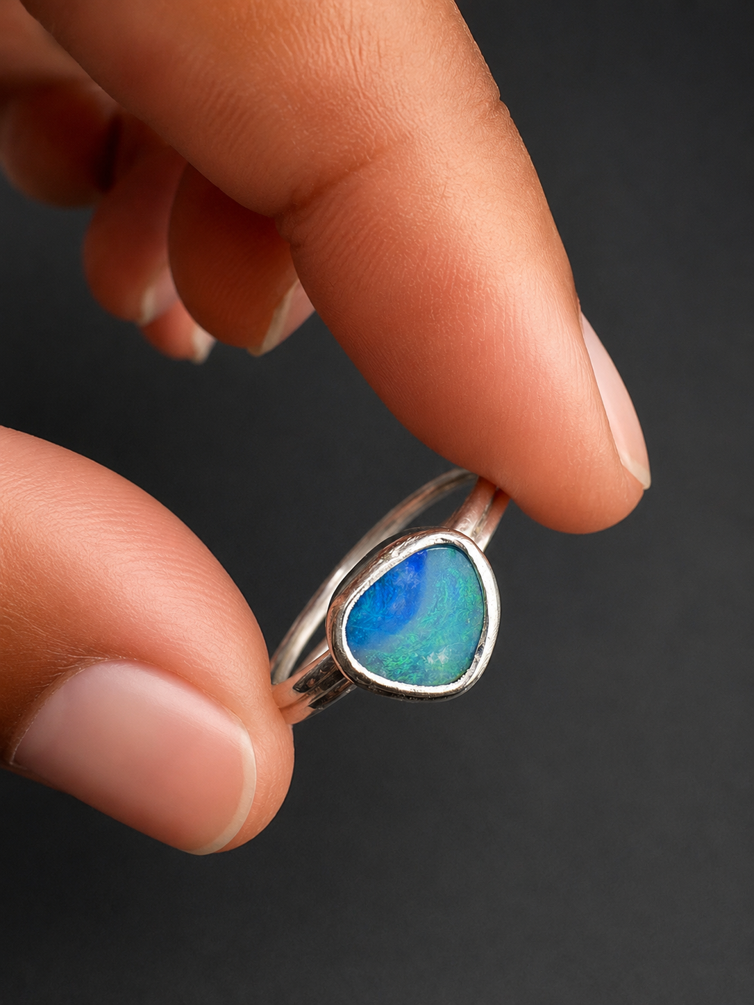 Fire Opal Fidget Ring| S 6