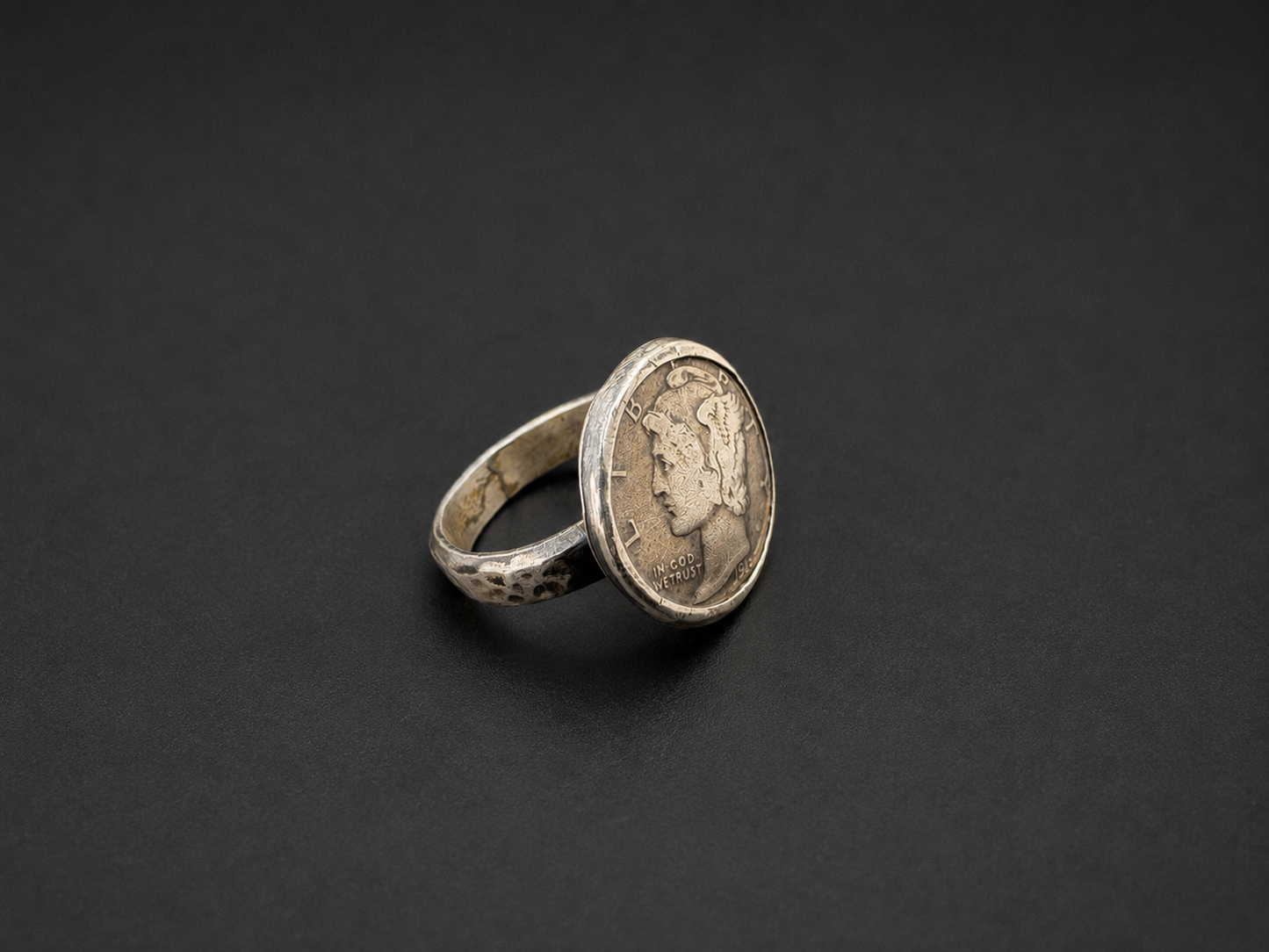 Vintage Mercury Dime Ring| S 7
