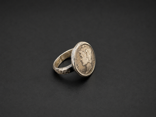 Vintage Mercury Dime Ring| S 7