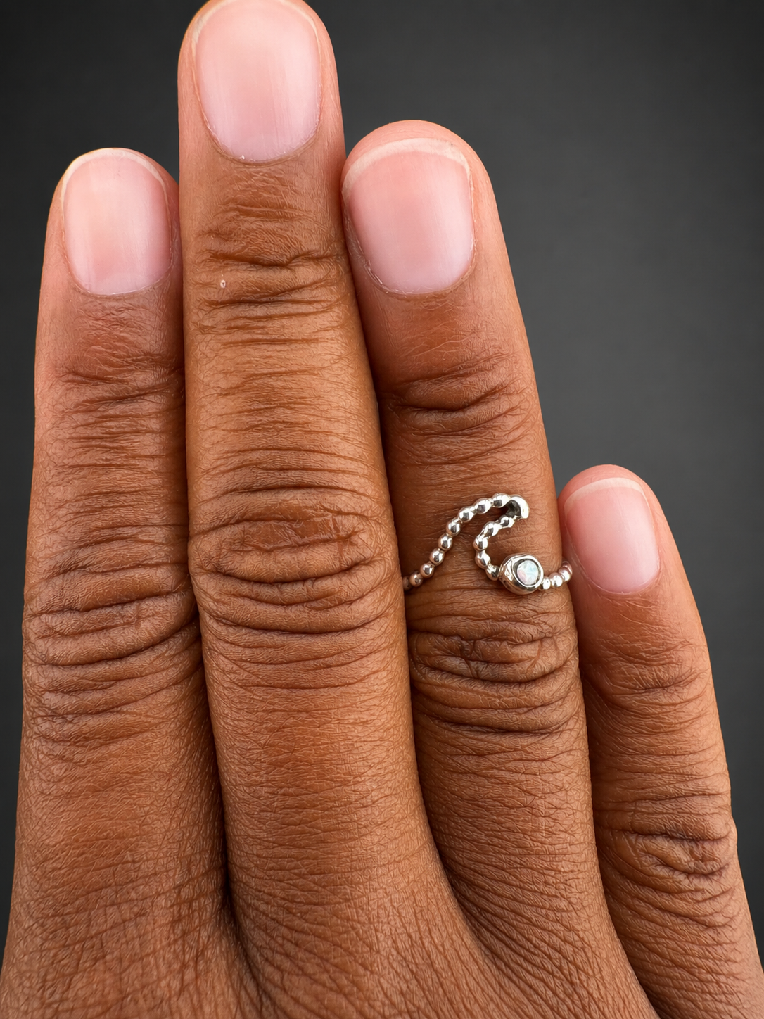 Wave Fire Opal Ring| S 7