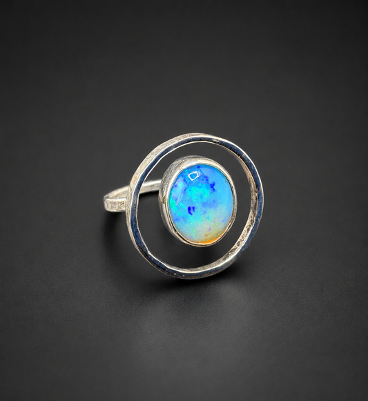 Aurora Crystal Opal Ring: S 7-8