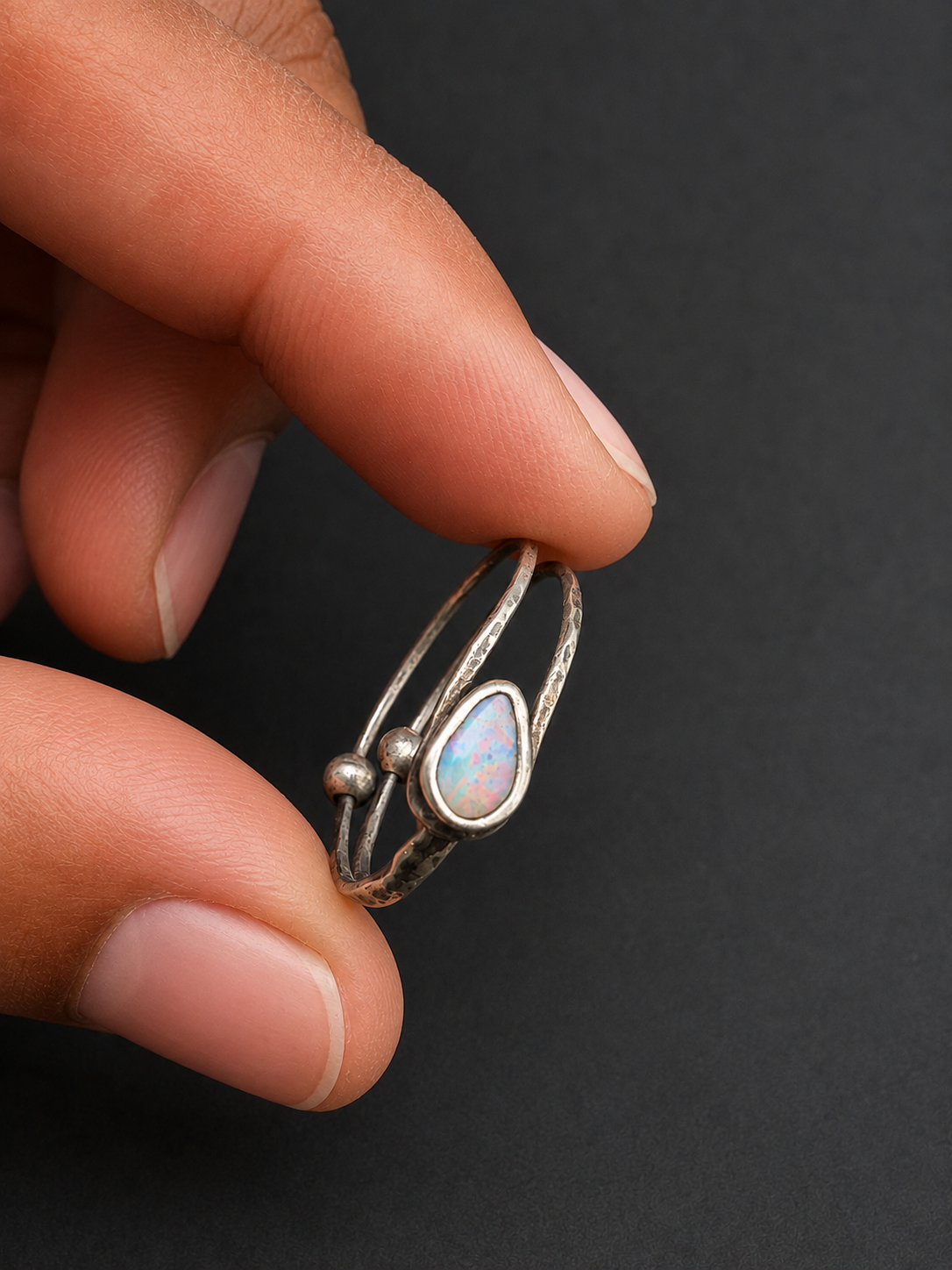 Australian Fire Opal Fidget Ring| 6