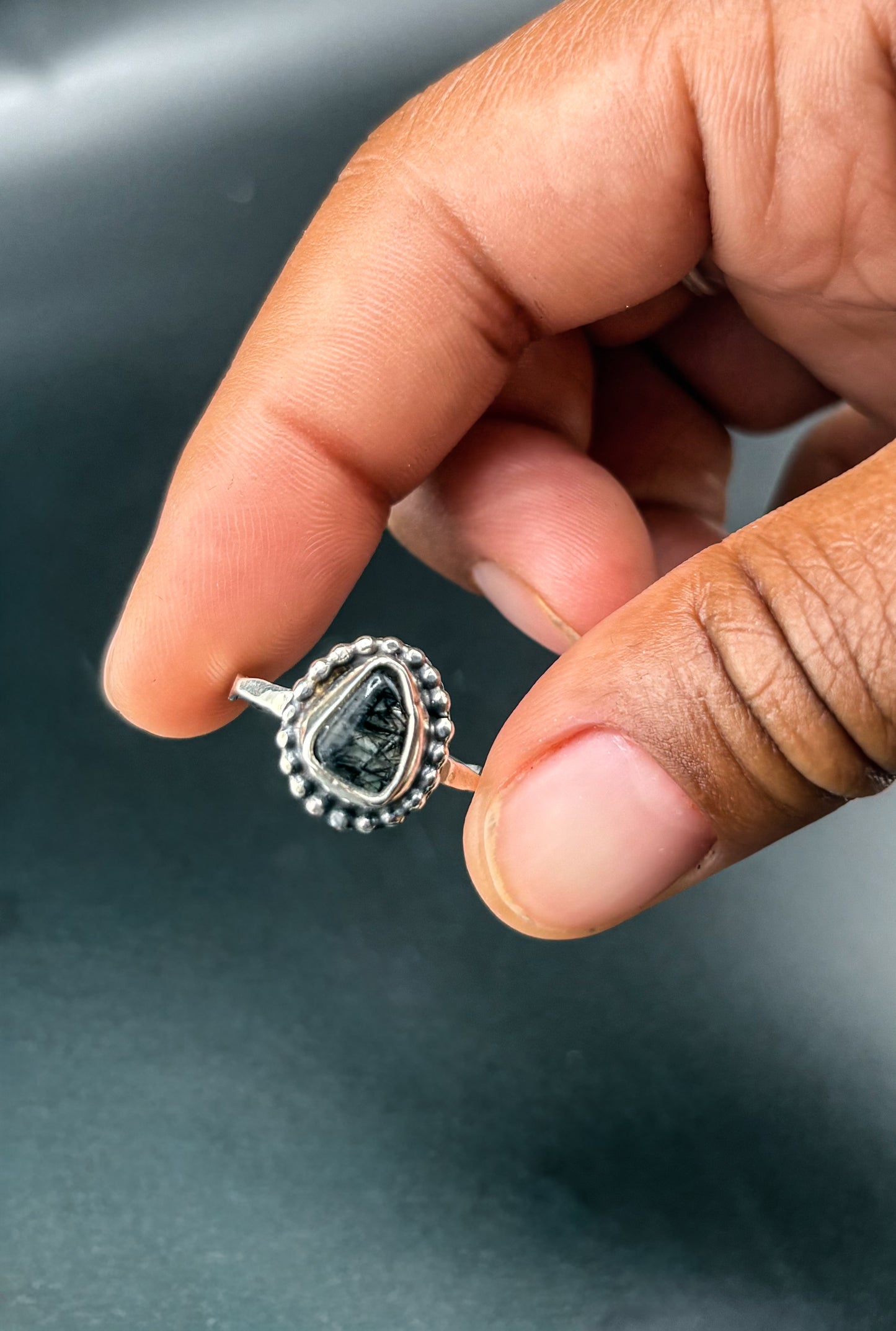 Tourmalated Quartz Ring : S 9