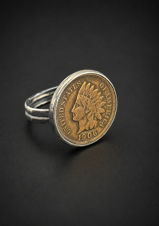 Vintage 1907 Indian Head Penny Ring