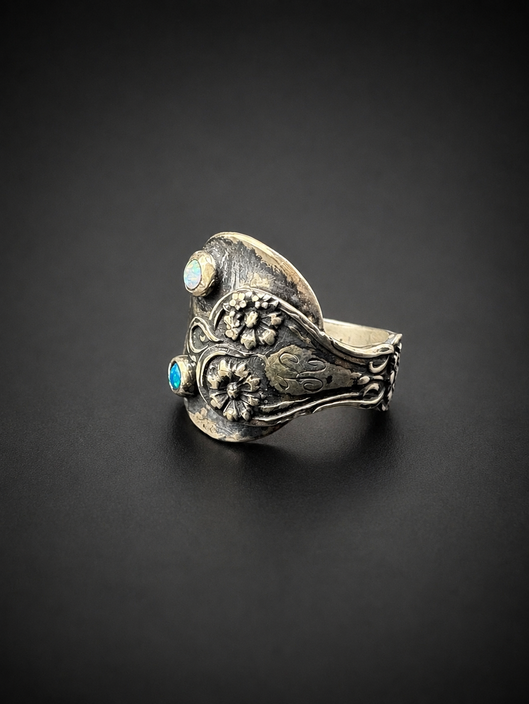 Vintage Victorian Salt Spoon Ring: S 7-9