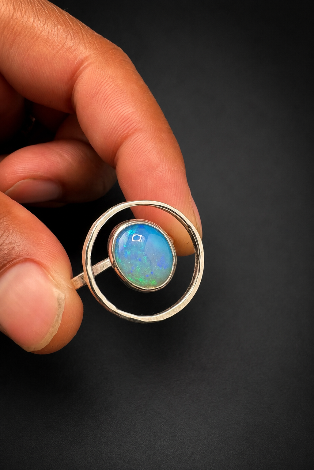 Aurora Crystal Opal Ring: S 7-8