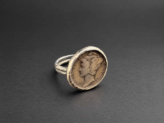 Vintage 1928 Mercury Dime Ring| S 6