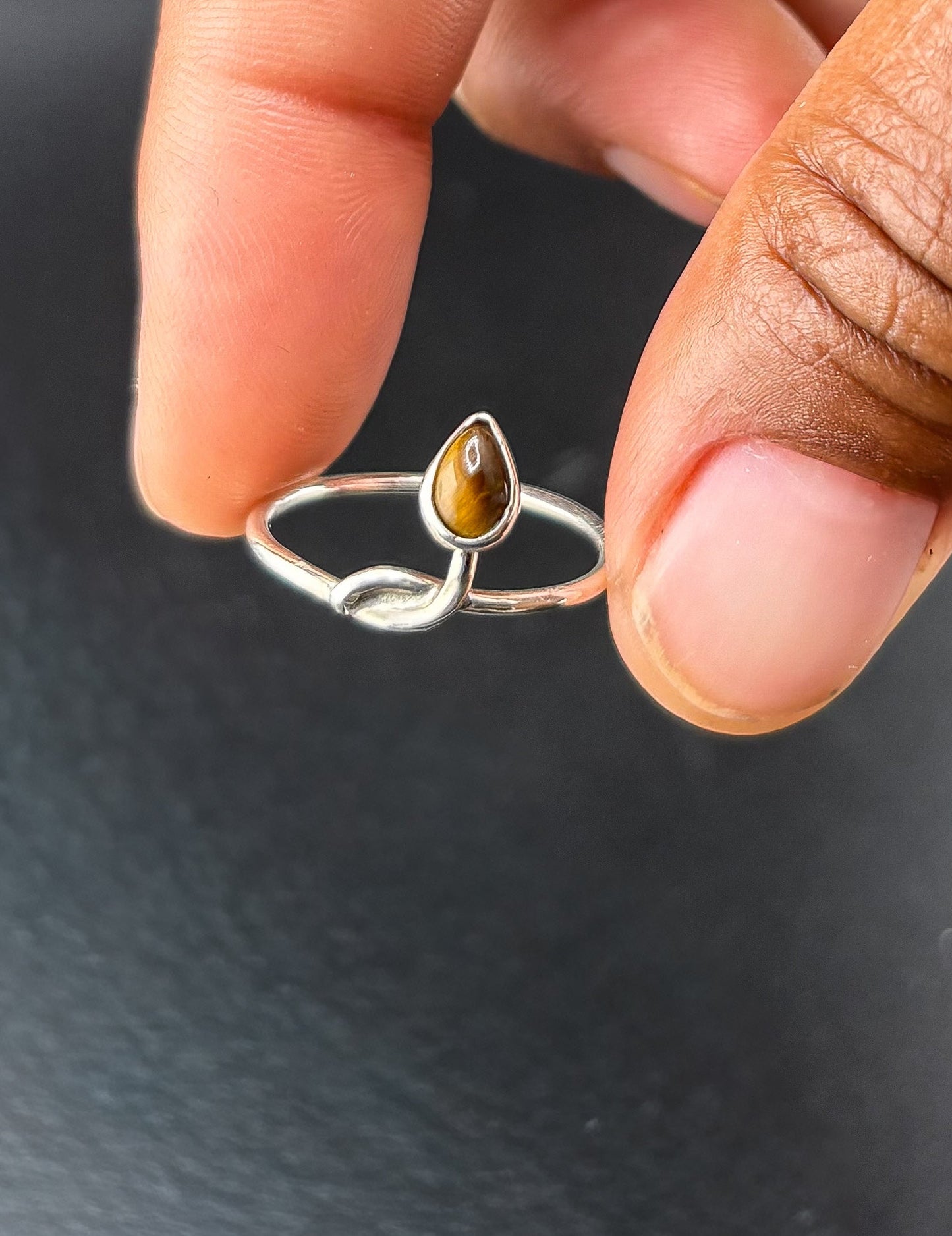 Tigers Eye Ring: S 7.5