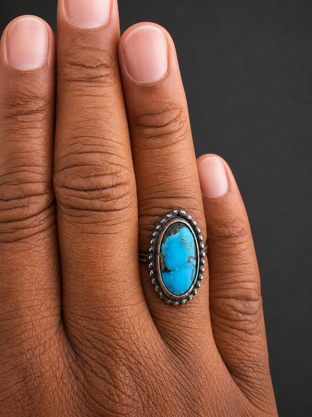 Lady in Blue Turquoise Ring: S8