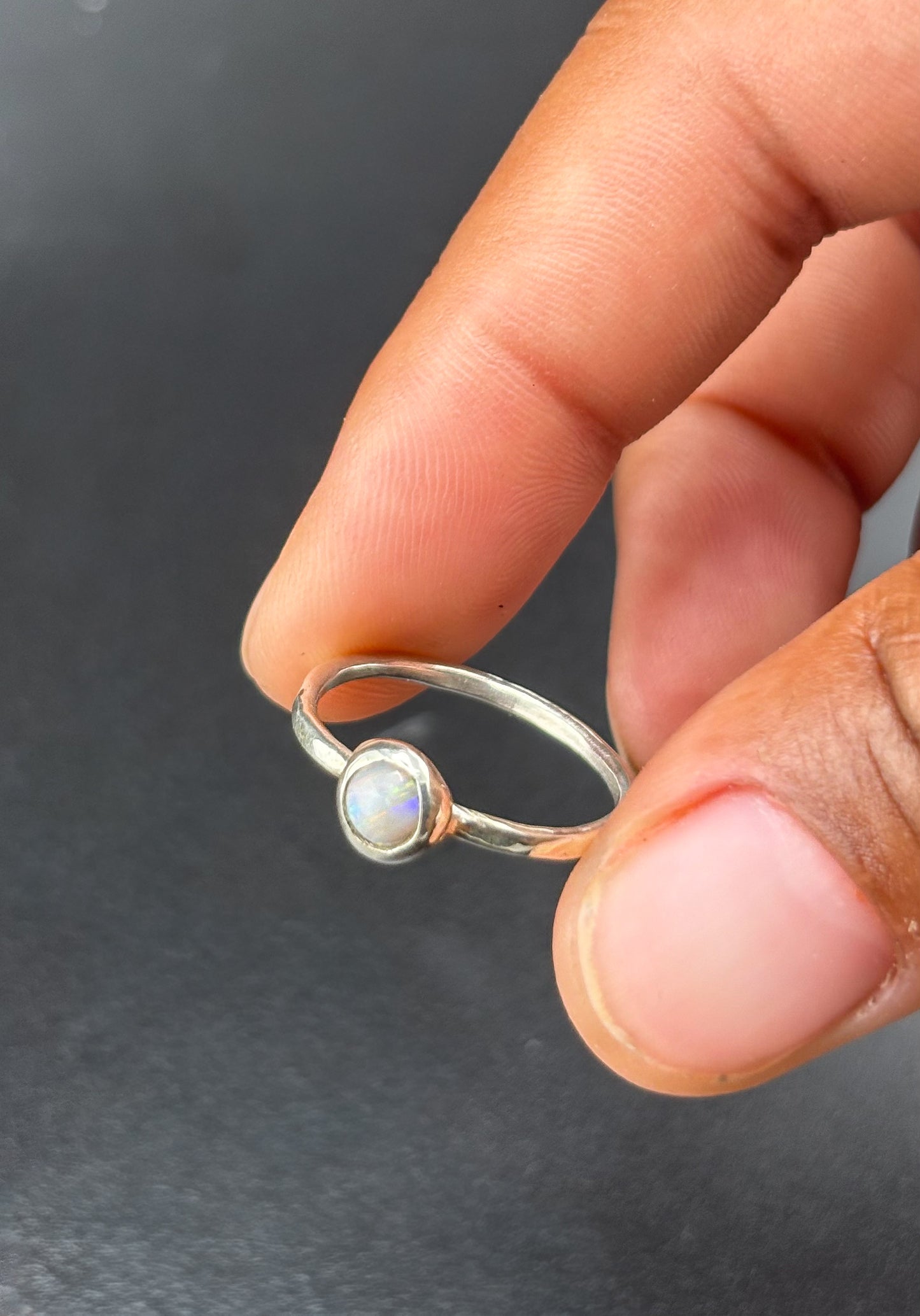 Aussie Fire Opal Ring: S 7.5