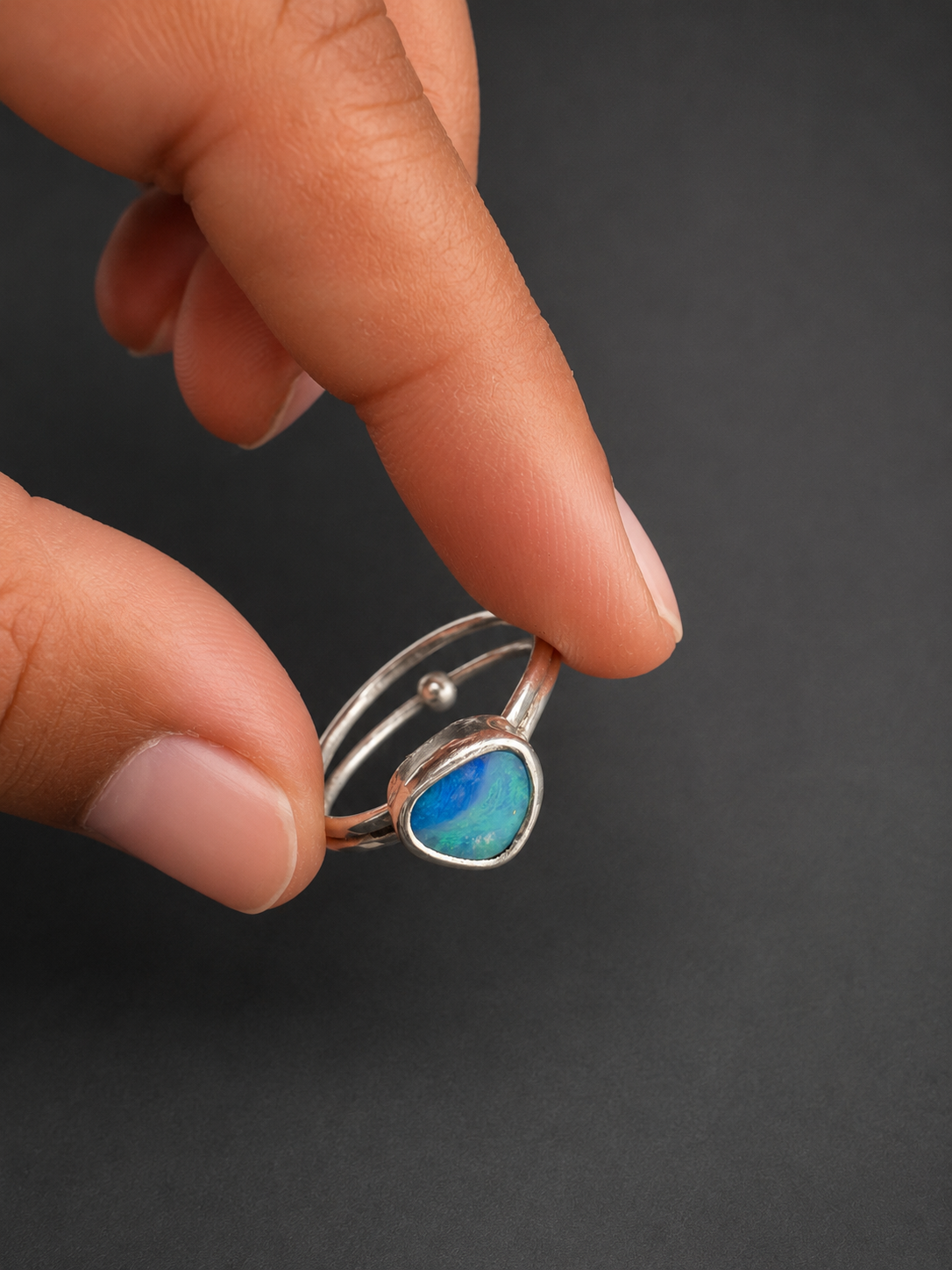 Fire Opal Fidget Ring| S 6