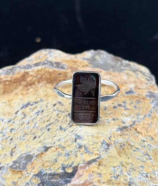 Mint Silver Bar Ring: S 6.5