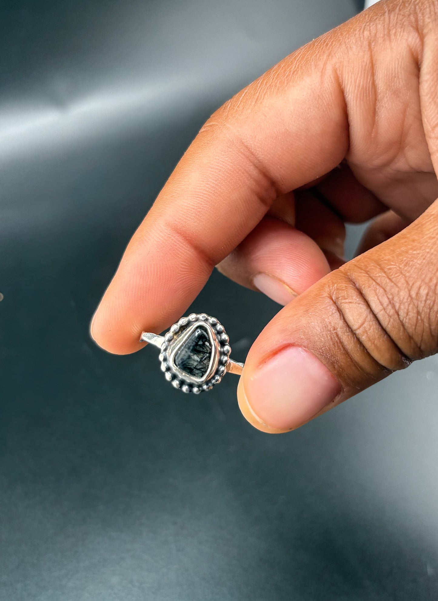 Tourmalated Quartz Ring : S 9