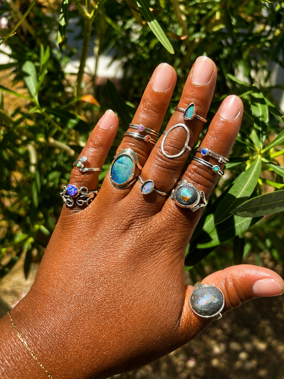 Mexican Fire Opal Fidget Ring: S 9