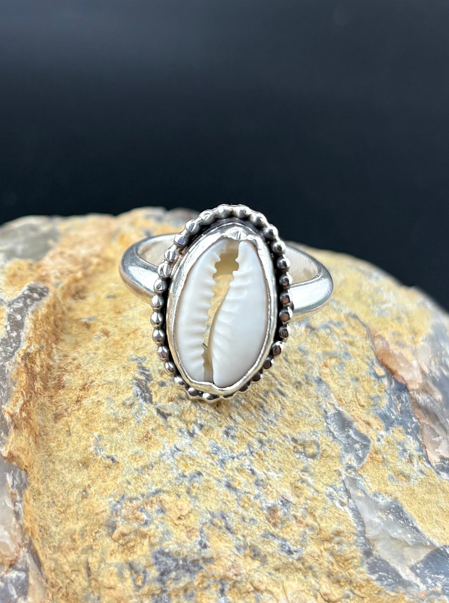 Cowrie Shell Boho Ring: S 10