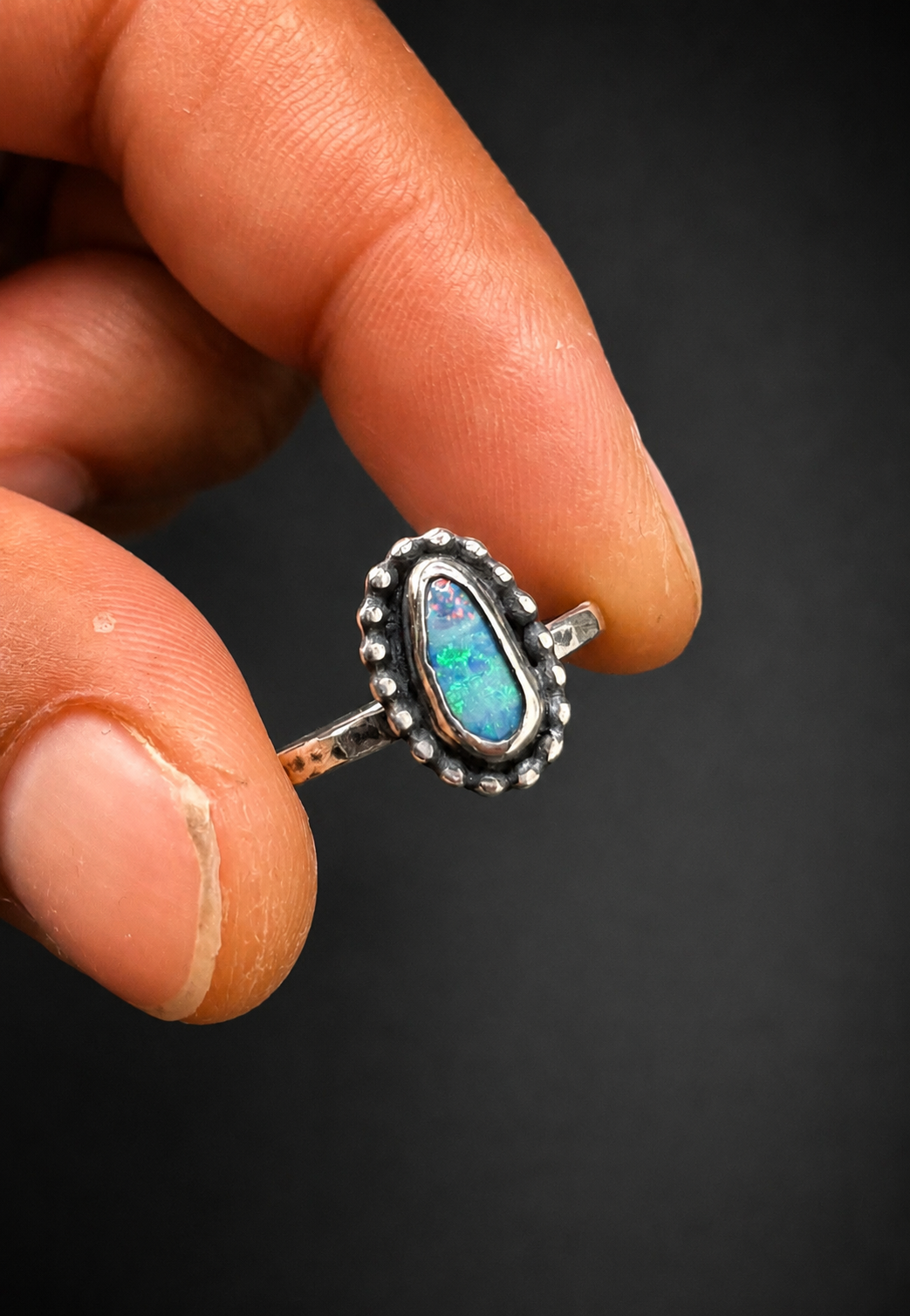 Australian Fire Opal Ring: S 7