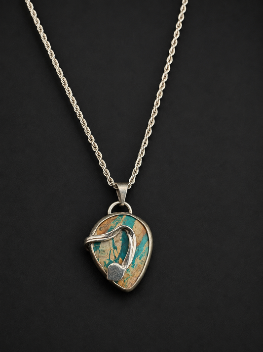 Royston Turquoise Snake Necklace 16”