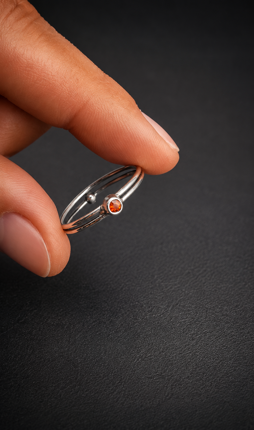 Mexican Fire Opal Fidget Ring: S 9