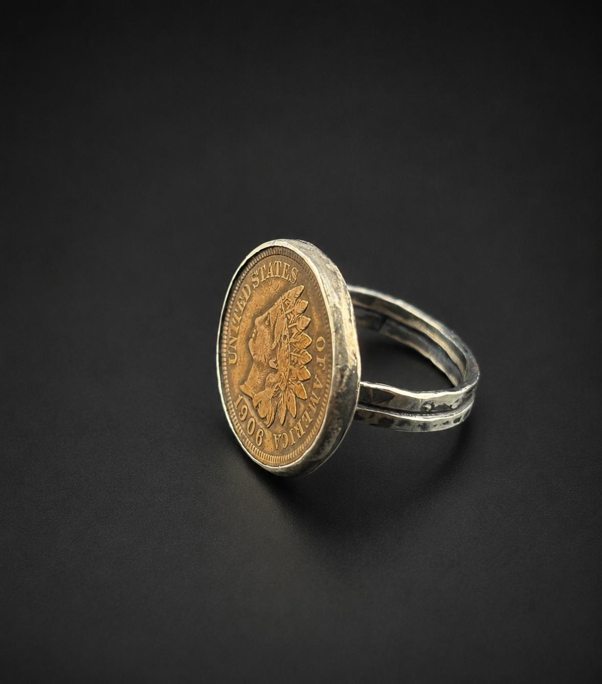Vintage 1907 Indian Head Penny Ring