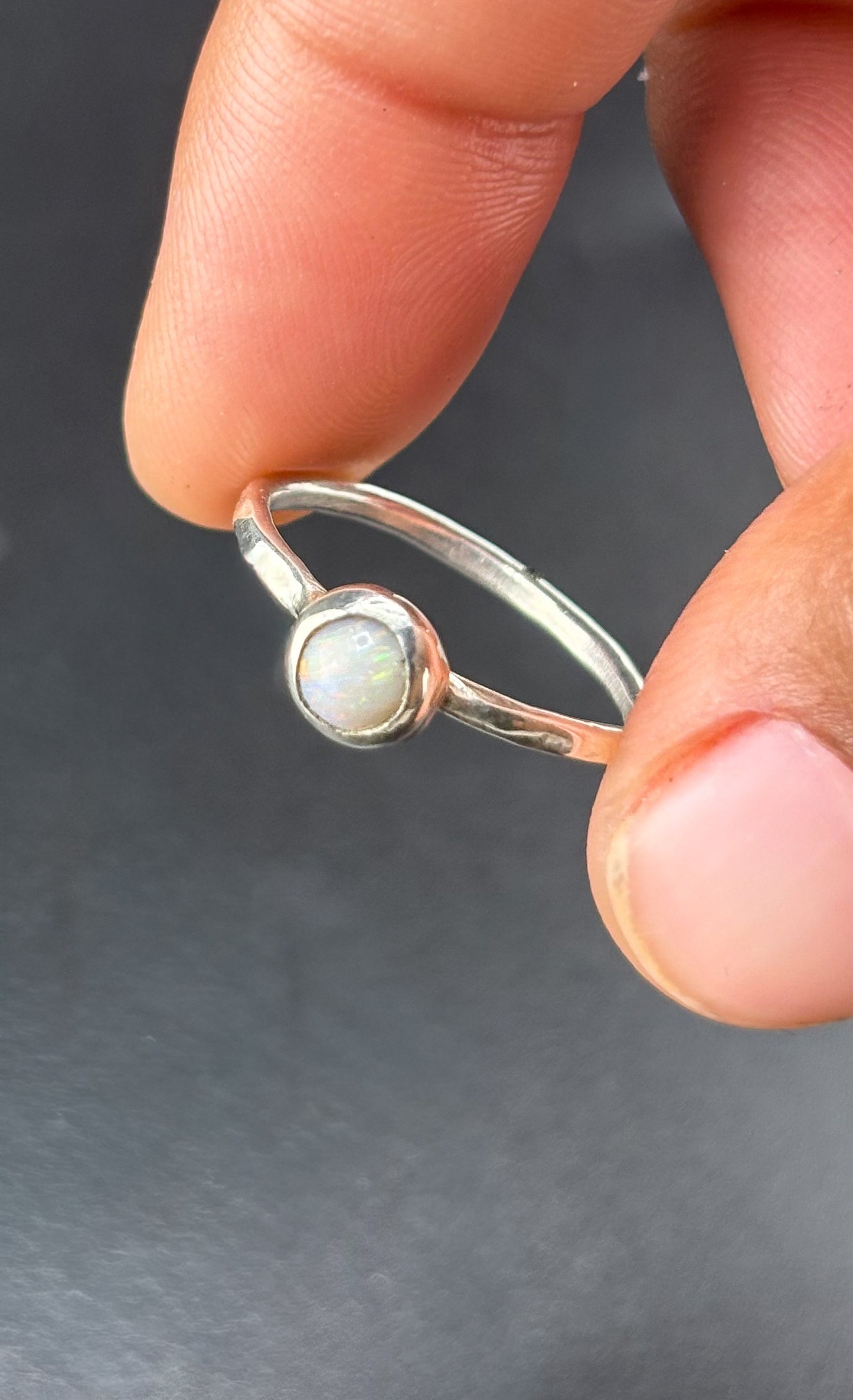 Aussie Fire Opal Ring: S 7.5