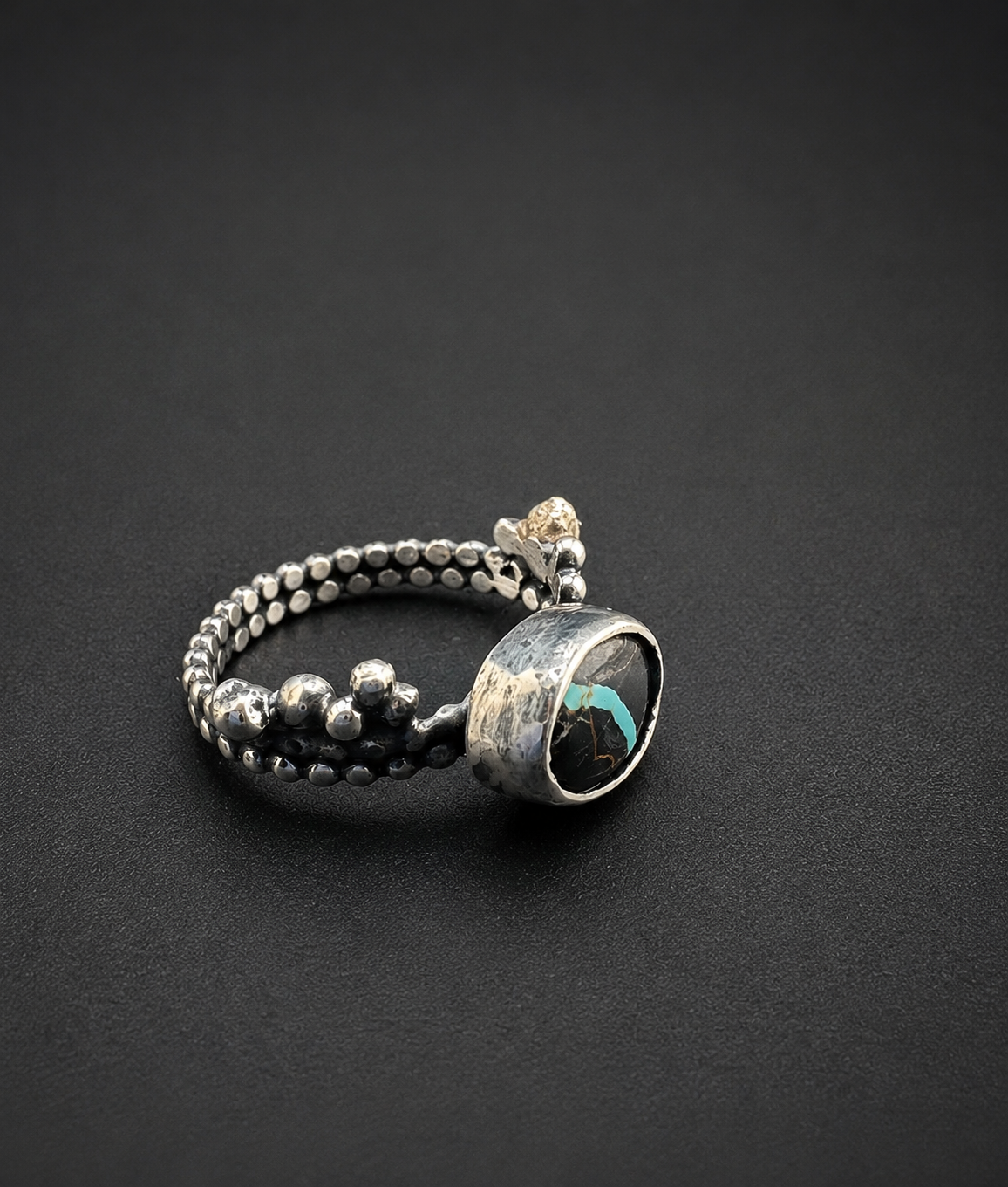 Nevada Blackjack Turquoise Ring: S 7