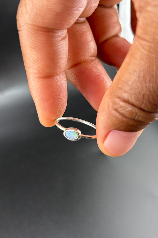 Aussie Fire Opal Ring: S 7