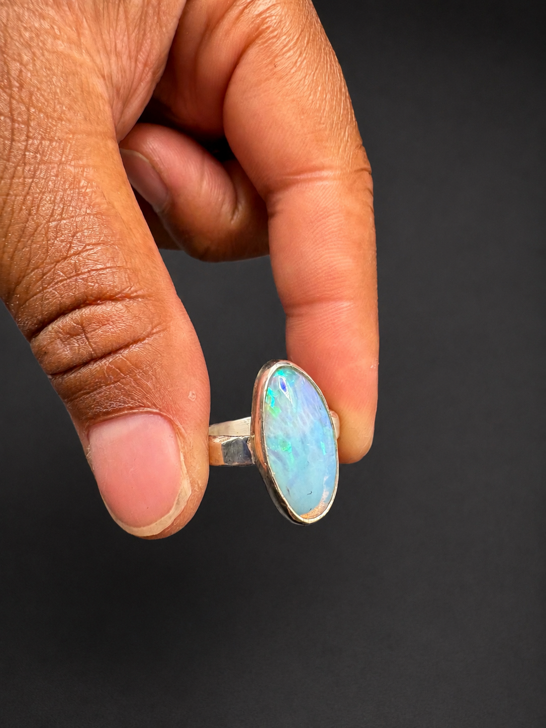 Crystal Opal ring: S 8.5