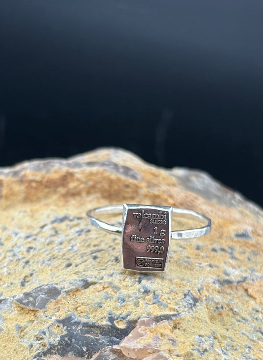 Mint Silver Bar Ring: S 8