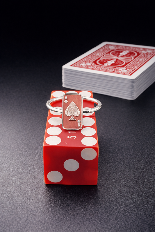 Mint Ace of Spades Silver Bar Ring S: 9