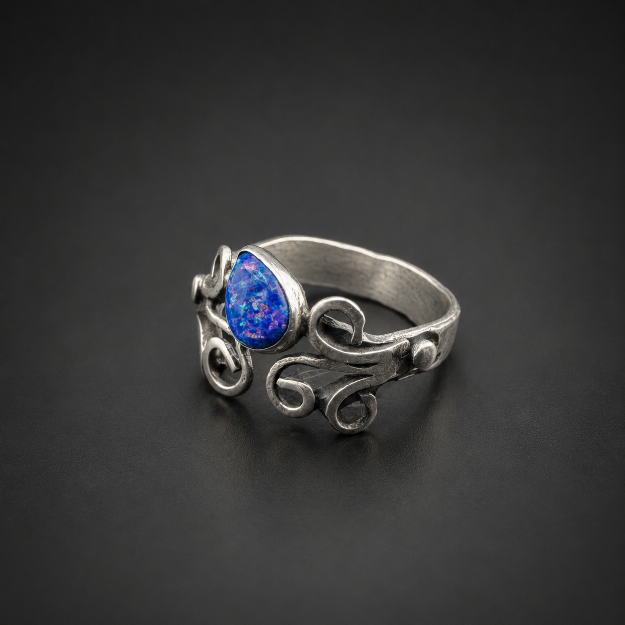 Purple Fire Opal Ring: S 10