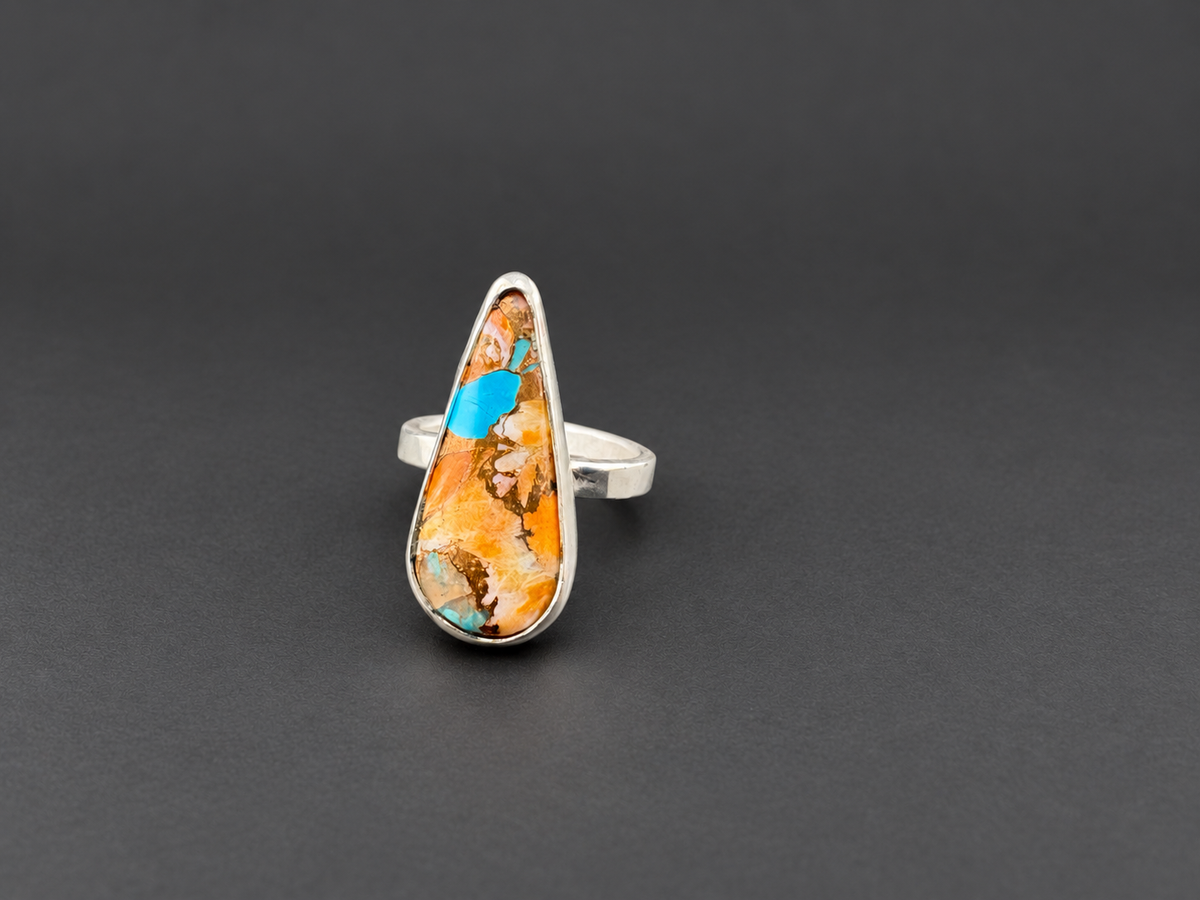 Spiny Oyster Turquoise Rings| S