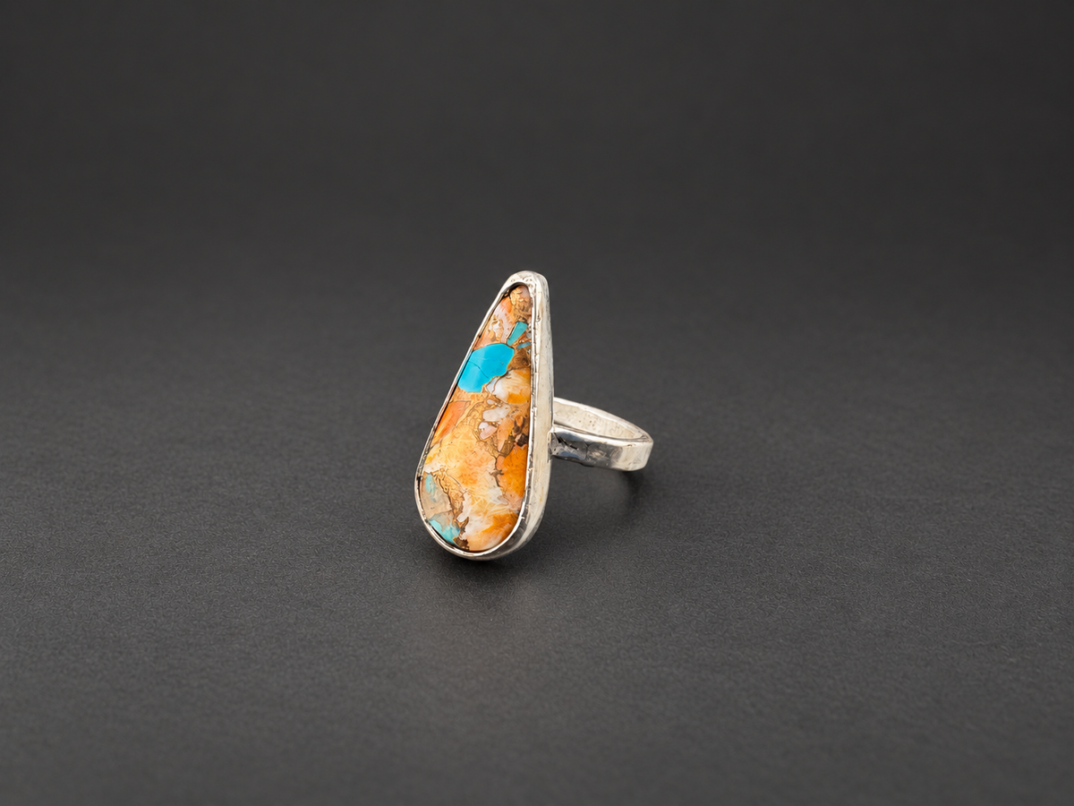 Spiny Oyster Turquoise Rings| S