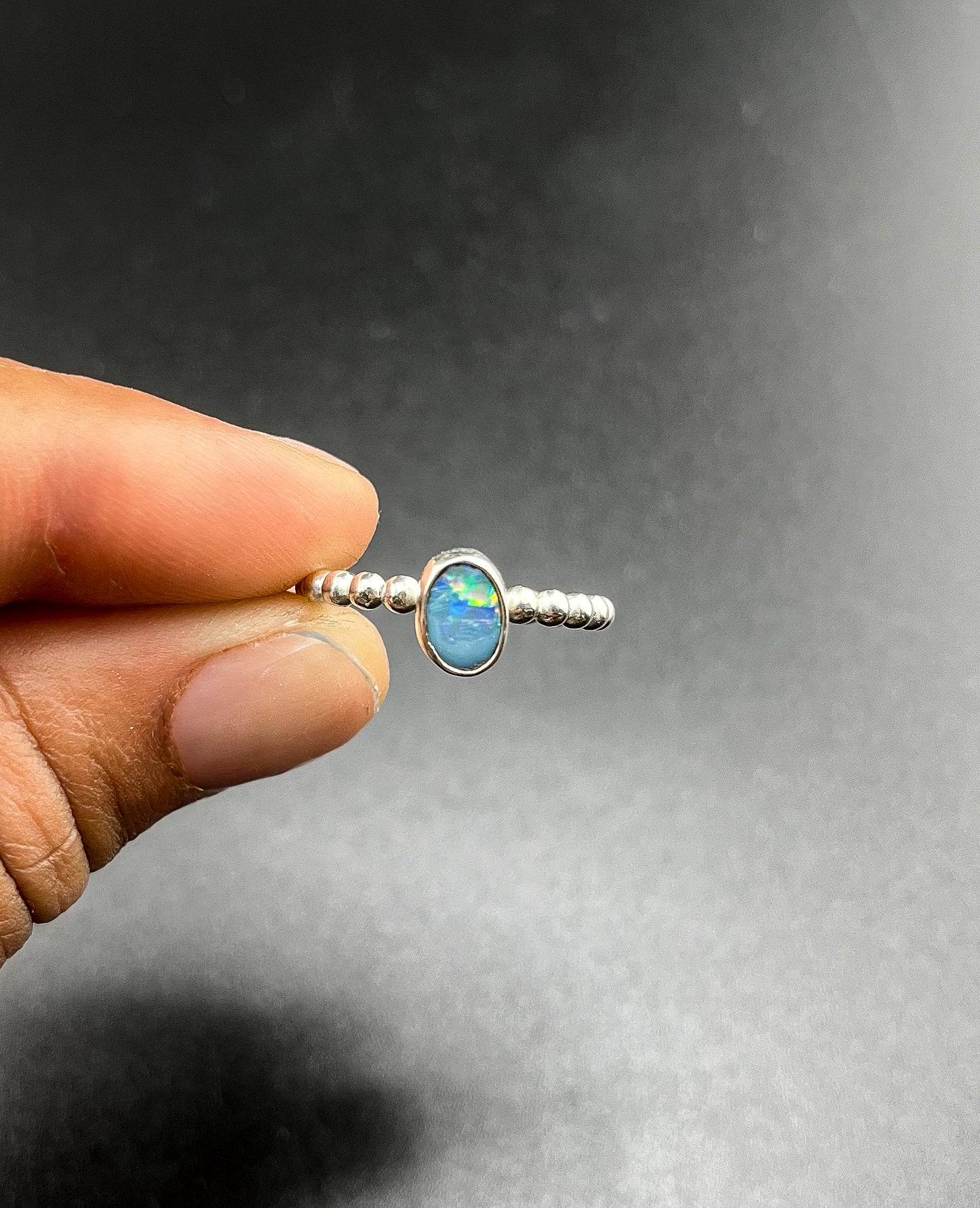 Green Heatwave opal Ring: Size 6