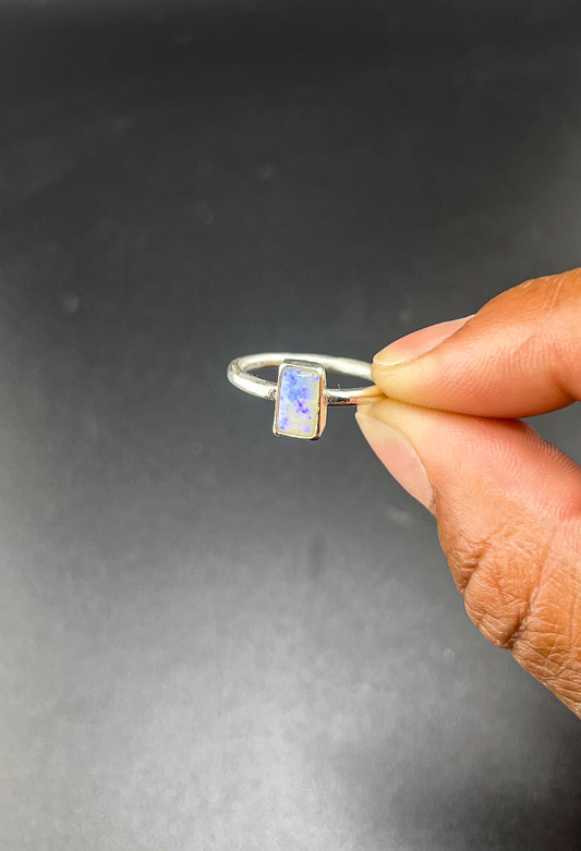 Crystal Opal Ring: Size 6