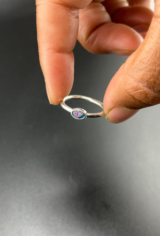 Rainbow Opal Ring: Size 7.5