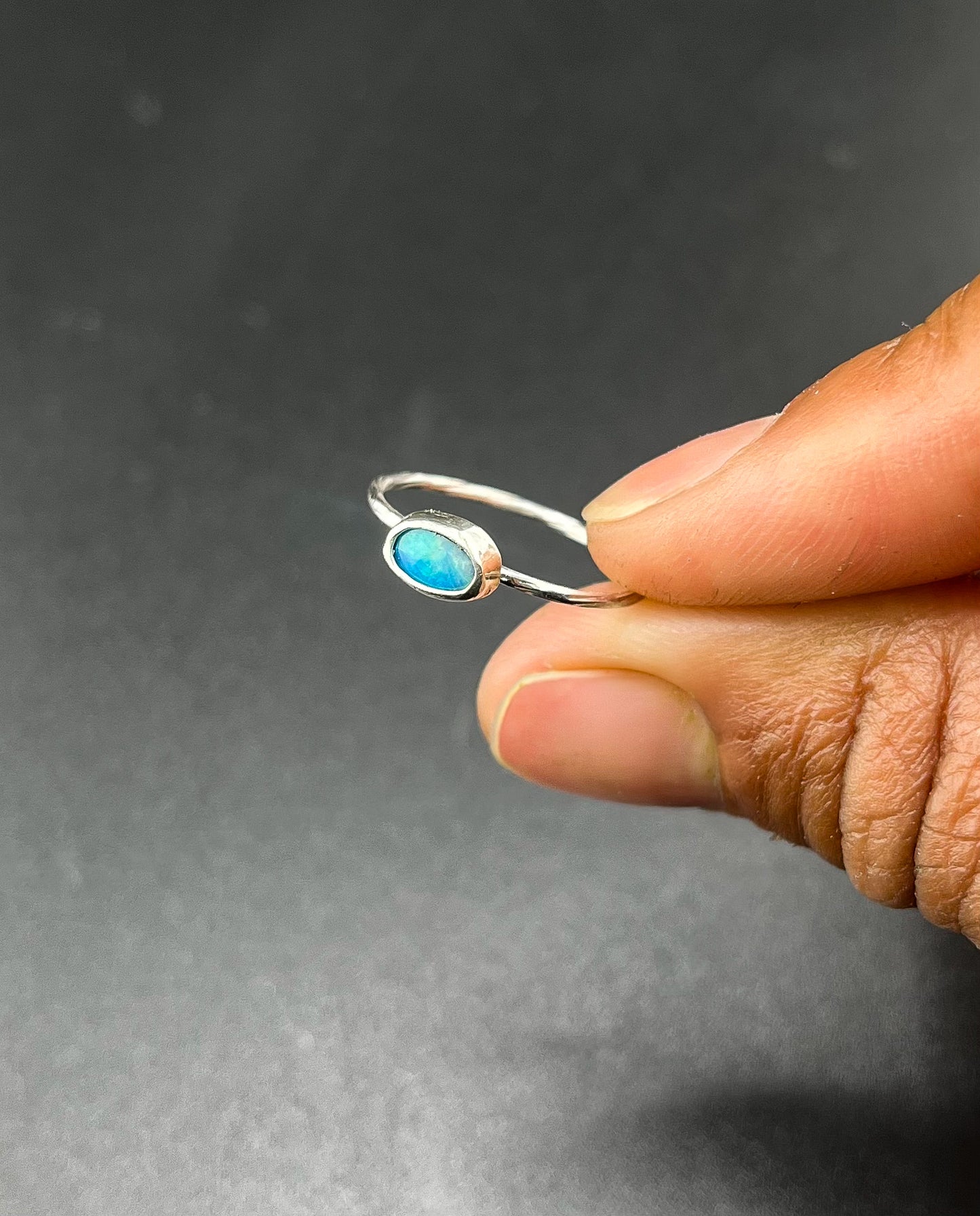 Aqua Dream Opal Ring: Size 6