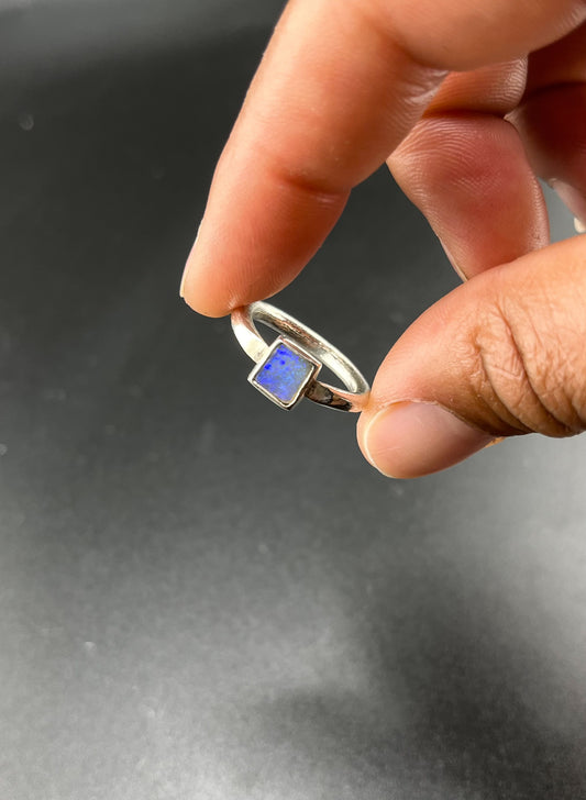 Purple Crystal Opal Ring: Size 5.5