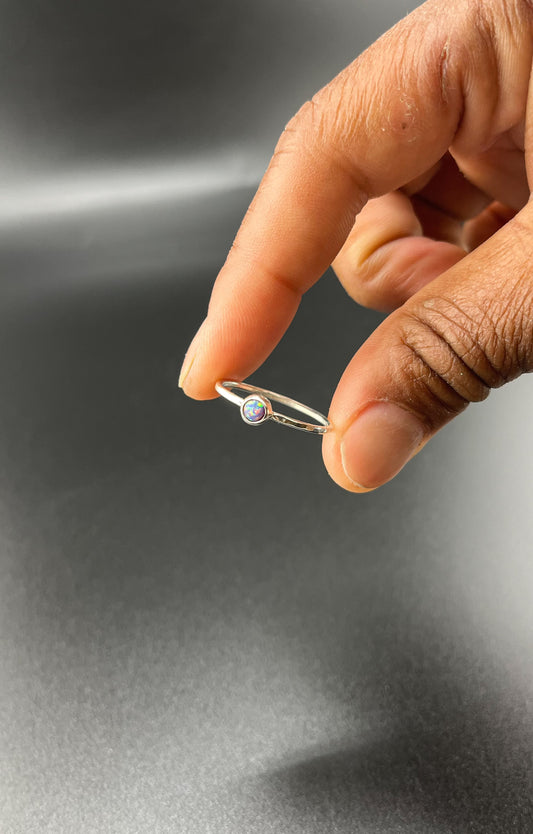 Purple Opal Stacking Ring: Size 8