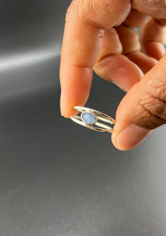 Double Band Opal Ring: Size 7